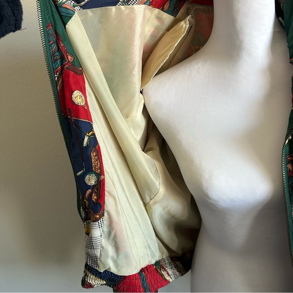 Vintage 80s EVR Golf All Over Windbreaker Silk zip Women's  Jacket - Picture 6 of 17